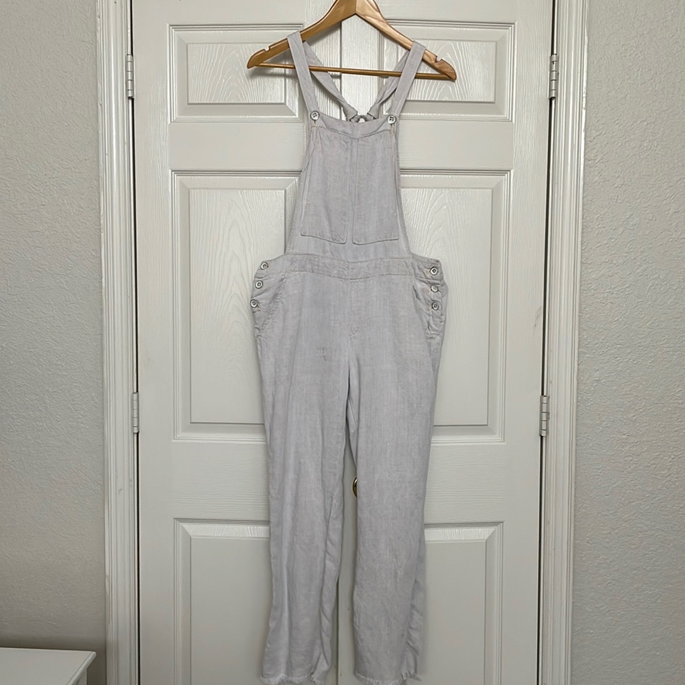 Pilcro and The Letterpress Linen Overalls XS